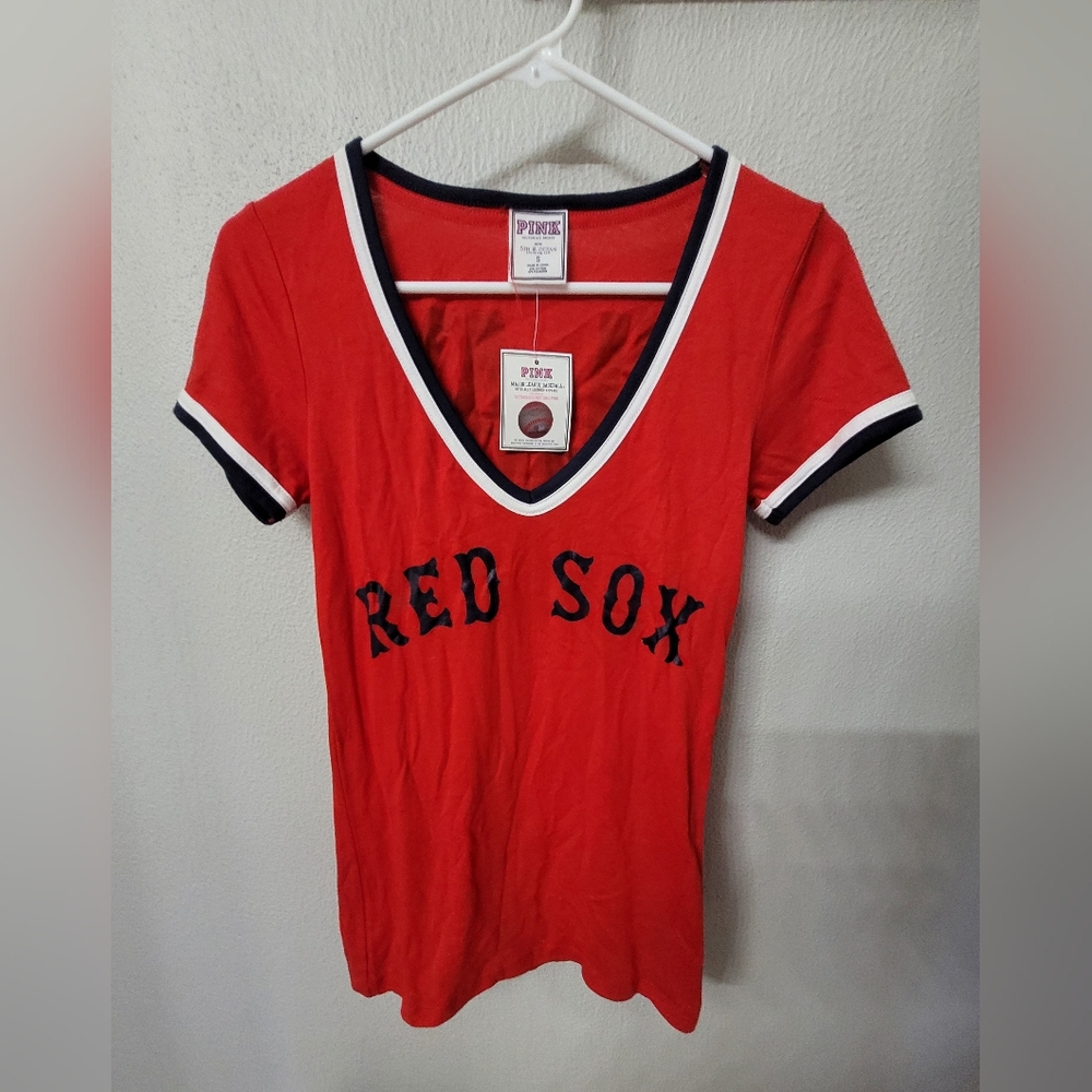 Red V-Neck Women Top 2/4 New With Tag